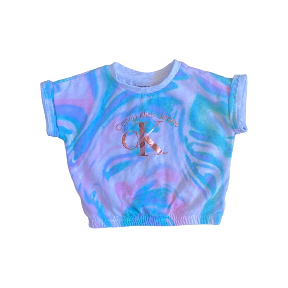 5/$15 Calvin Klein Jeans Tie-Dye Sweater Short Sleeve Top Kids 5